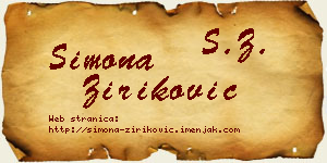 Simona Ziriković vizit kartica